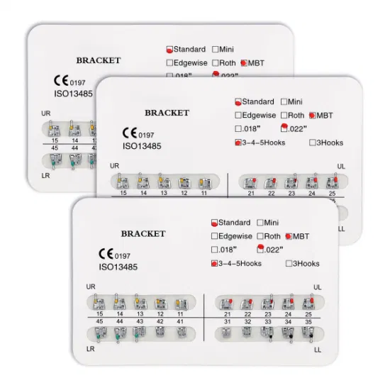 Supports dentaires Mini Roth pouvant être collés en métal Azdent pour l'orthodontie