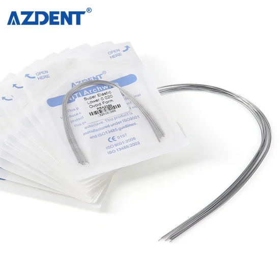 Azdent – ​​fournitures dentaires, excellent fil d'arc orthodontique dentaire, fil d'arc Niti Super élastique, forme ovoïde 012 supérieure