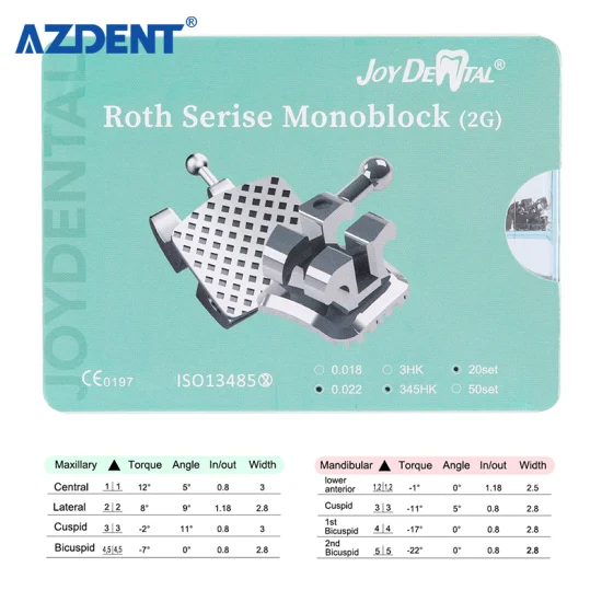 400 pièces/boîte supports orthodontiques dentaires dentiste monobloc supports métalliques Mini Mbt/Roth 0.022 